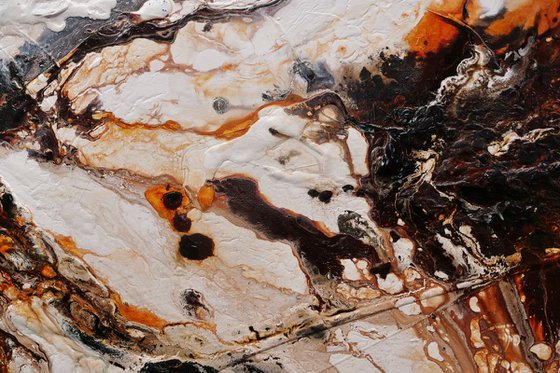 Umber Oxide 160cm x 60cm Brown White Textured Abstract Art