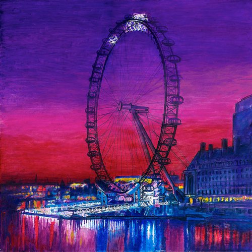 The Wheel London Cityscape Print by Patricia Clements
