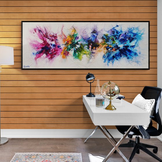 Mini Bouquet 160cm x 60cm Textured Abstract Art