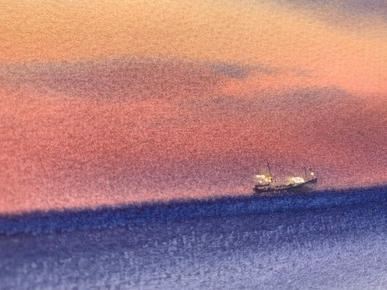Sunset on the sea, Lighthouse, #4