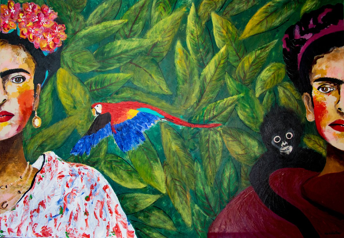 Frida Khalo, Original painting, Ready to hang by WanidaEm by WanidaEm