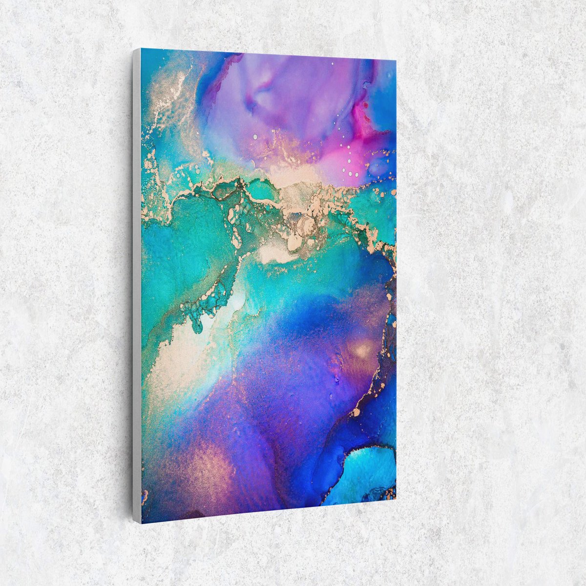 Abstract Painting By Lynne Douglas, 24 X 36", Nebula, Original Artwork