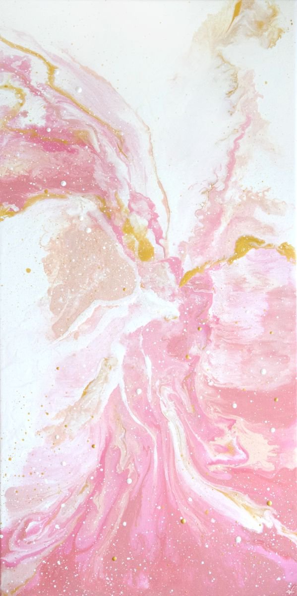 Abstract Gemstone Inspired Painting: 'Rose Quartz'