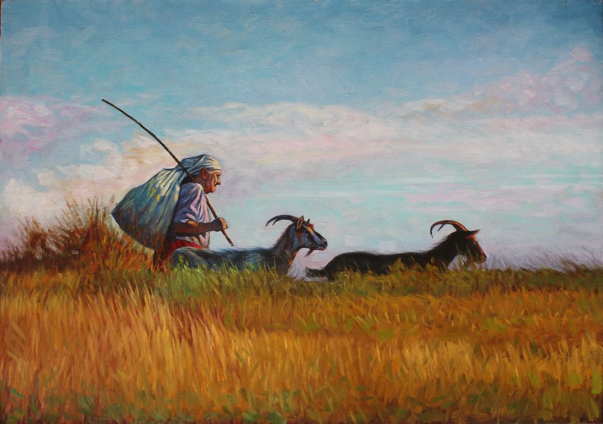 Old shepherd by Alexander Chernitsky
