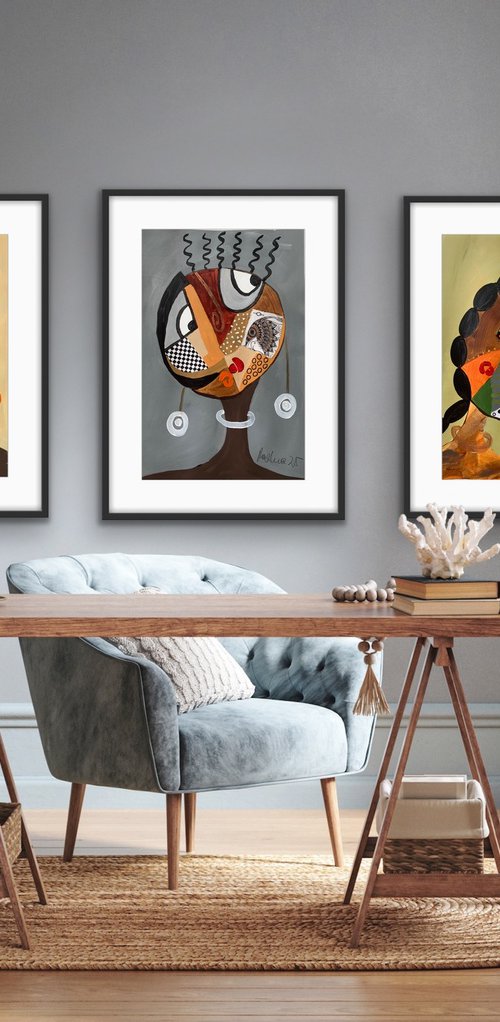 Selfie 3,4,5 (TRIPTYCH) by Rashna Hackett