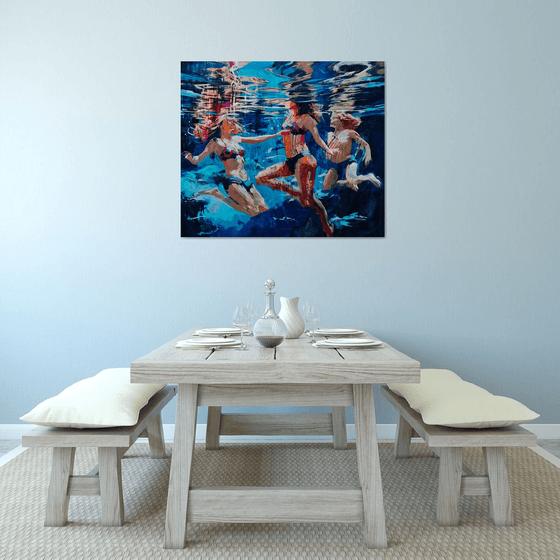 Beneath the touch of the waves