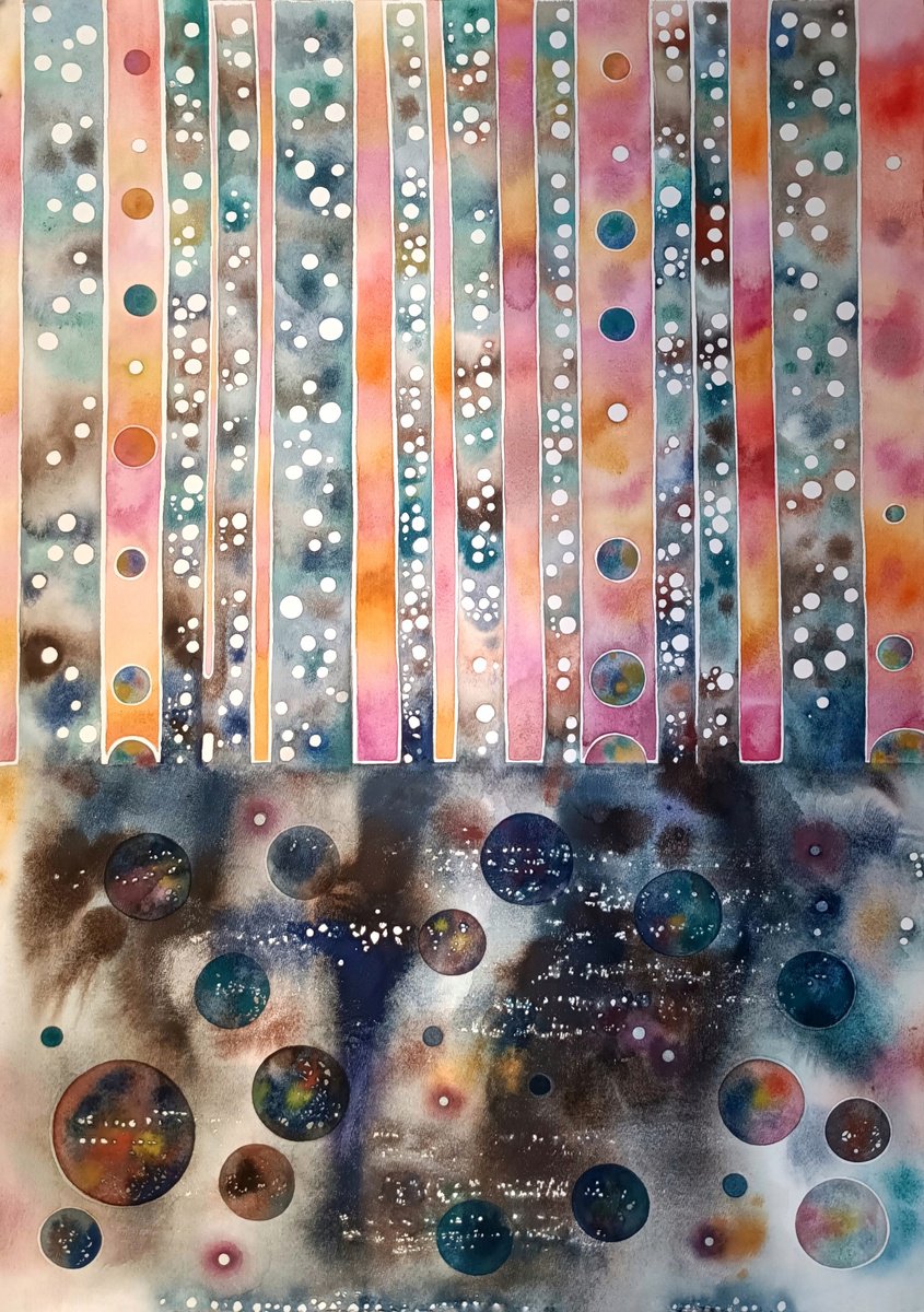 Organic Watercolour , Geometrie Elementali By Ilaria Finetti, 22 X 30, Artwork For Sale On Artfinder