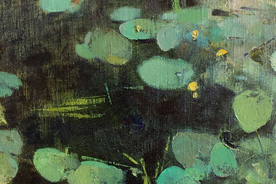 Etude of water lilies. 2015. oil on canvas. 90x75cm.