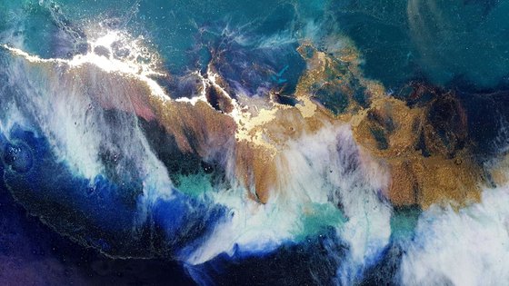 Wind melody - abstract epoxy resin fluid artwork