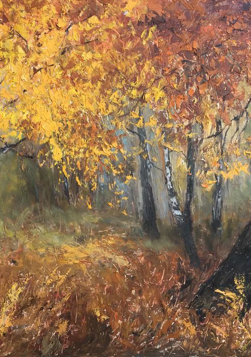 Autumn oil painting by Leo Khomich