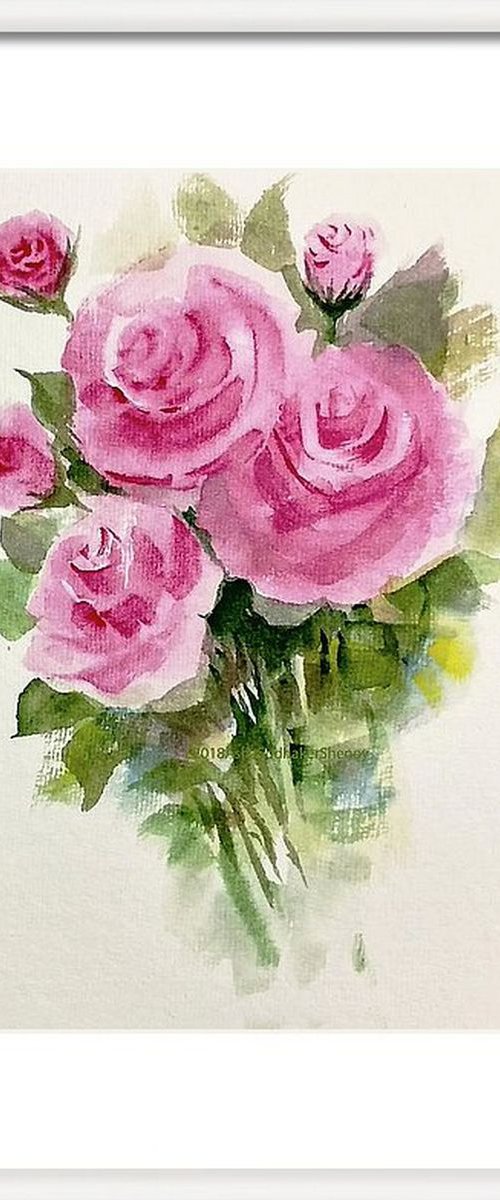 Pink Roses of Summer by Asha Shenoy
