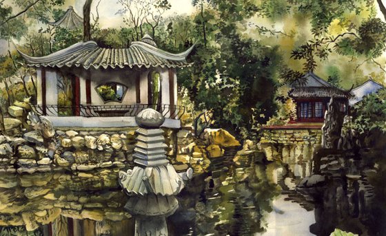 Chinese garden reflection