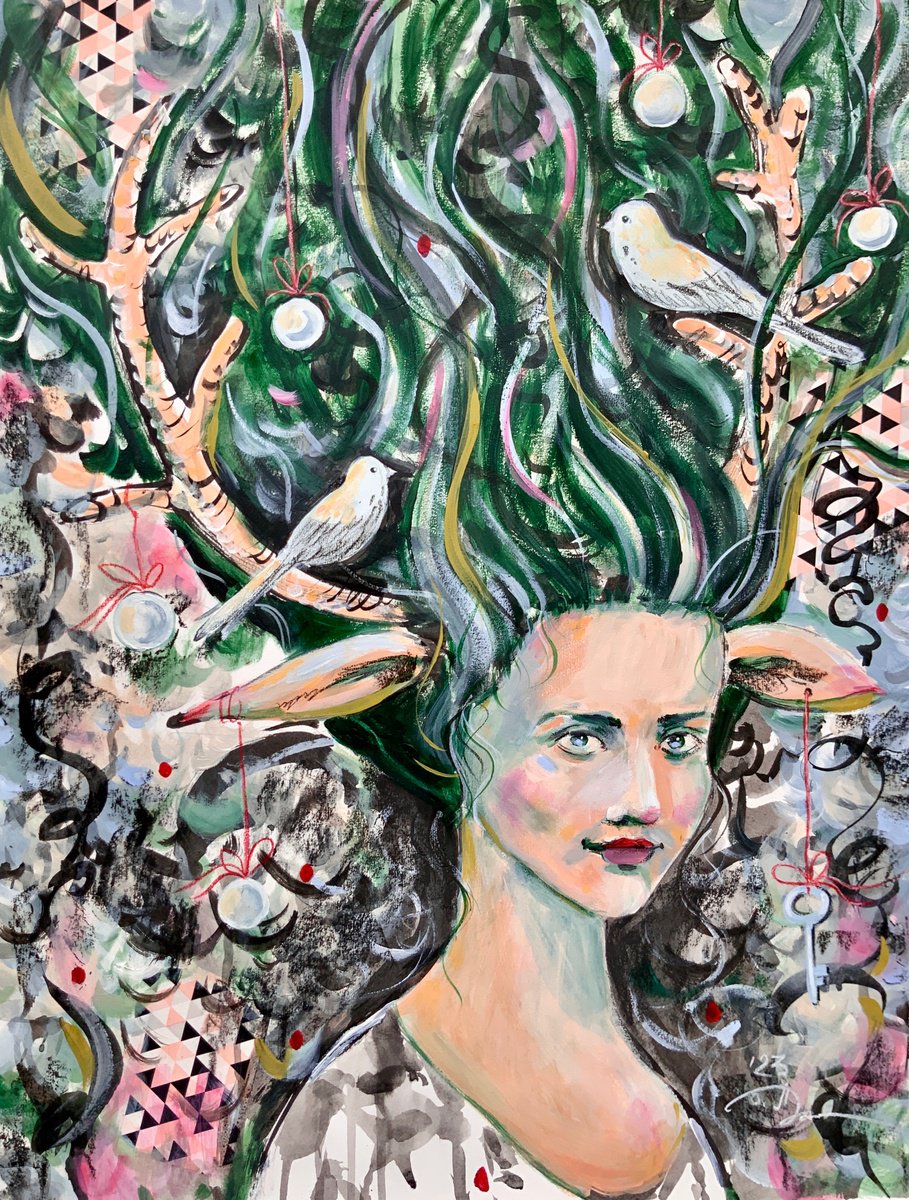 Deer - fantasy, fairy tale, portrait by Alexandra Jagoda (Ovcharenko)