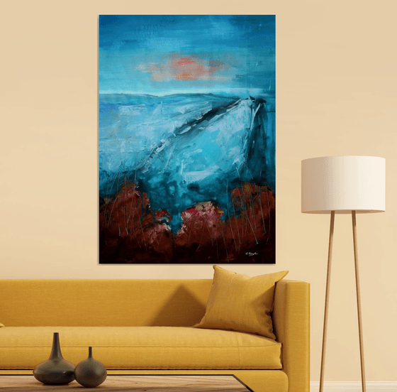 Blue Vertigo - Large original abstract seascape