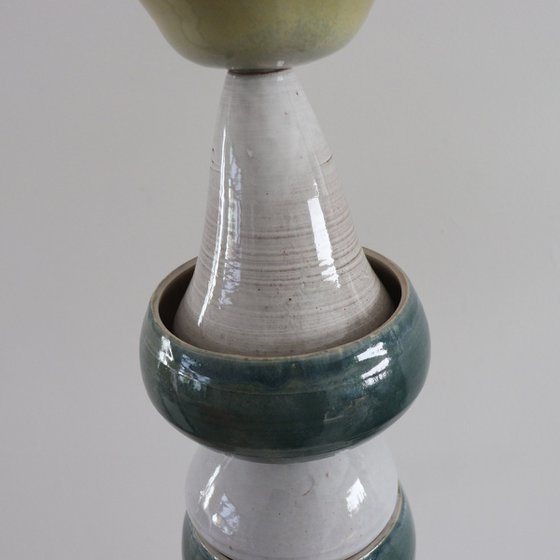 Ceramic sculpture tower N°02