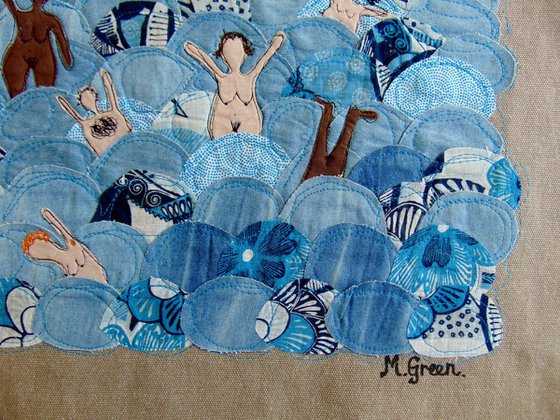 "Un-synchronised Swimming" - textile collage