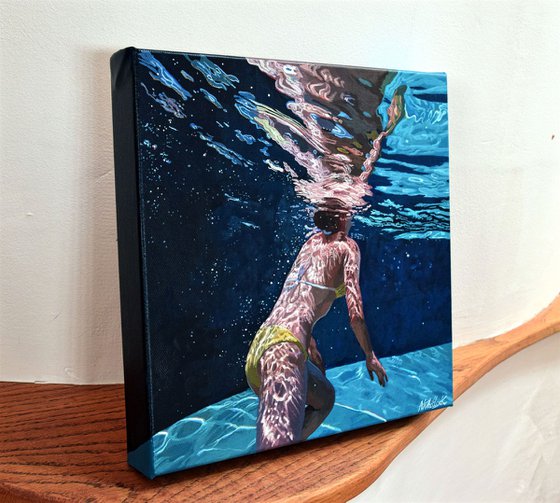 Underneath XXIII - Miniature swimming painting