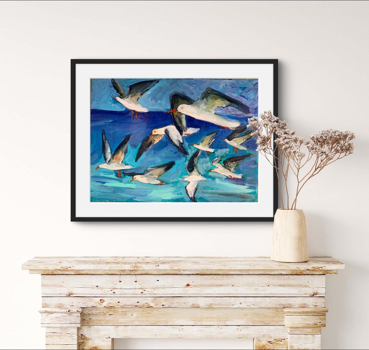 Impressionistic Animal Acrylic Painting By Olga Pascari, 16 X 12", Freedom 2, Original Artwork