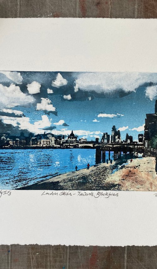 Study II - London Skies - Towards Blackfriars by Diane McLellan