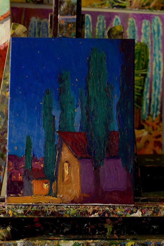 Night, Poplar Trees