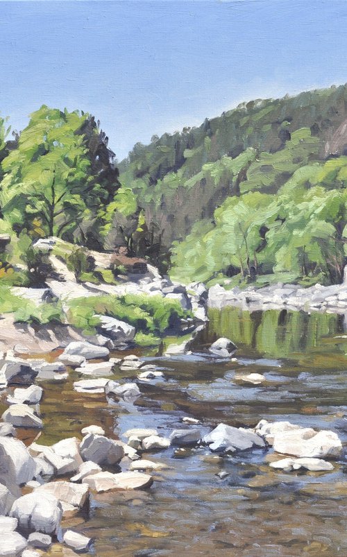 May 30, the Loire in Goudet by ANNE BAUDEQUIN