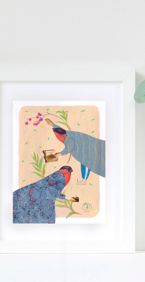 Feathery Fauna: #2 Scholars by Ayna Paisley