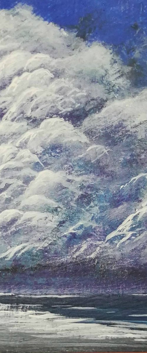 Seascape Acrylic on panel 15x15cm by Eugene Gorbachenko