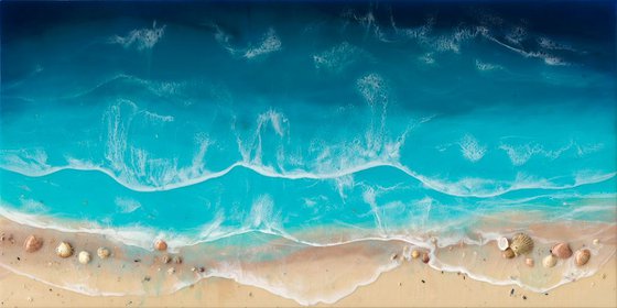 Serenity Beach - Resin on wood