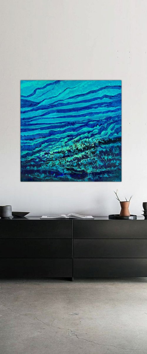 Turquoise Night 100×100cm by Tigran Mamikonyan