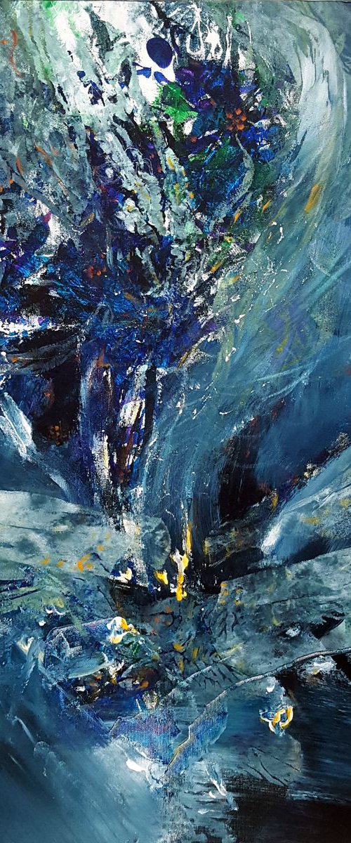 DIAPHANE BLUE ENIGMATIC STRANGE DARK STILL LIFE ENERGY FIELDS VIBRATION LIGHT BY MASTER O KLOSKA by Kloska Ovidiu