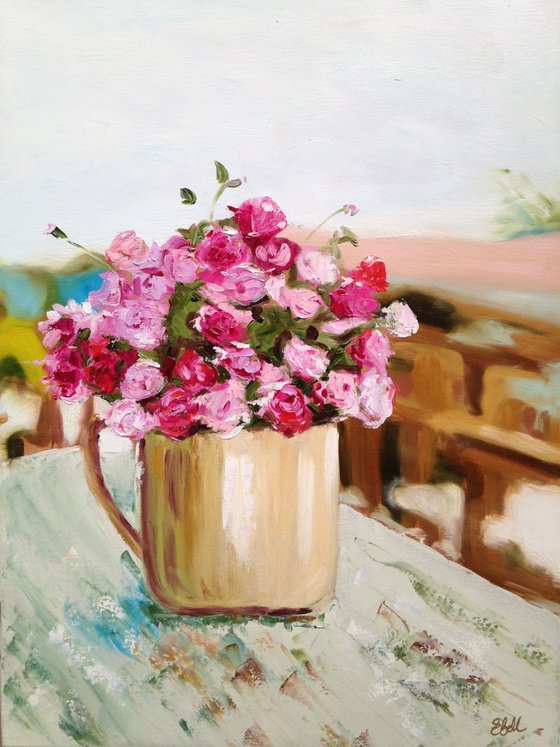 Vase of Pink Flowers