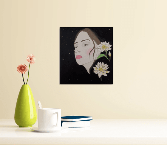 Stars & Flowers -7.4 x 8 in