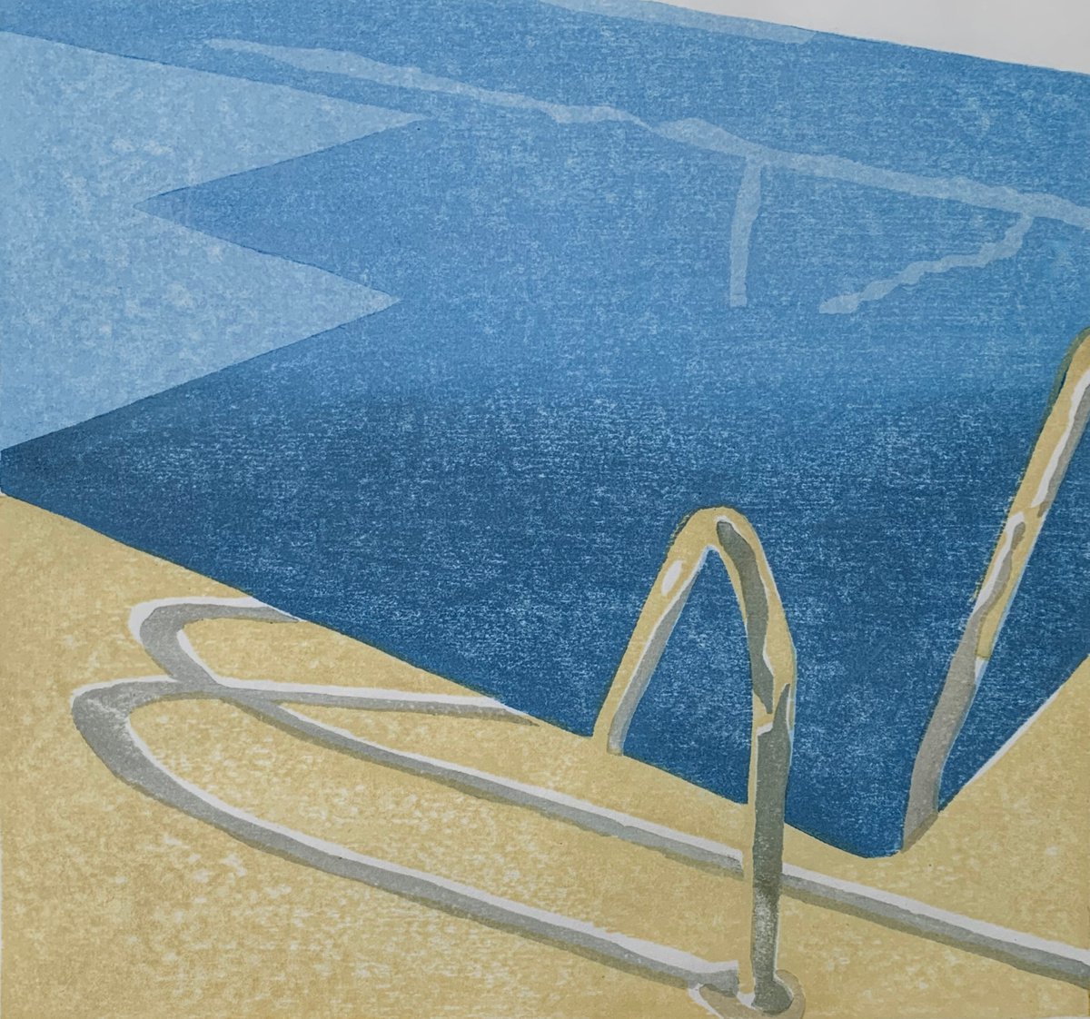 Illustrative Limited Edition Print , Pool By Sarah Ann Mitchell, 8 X 8, Artwork For Sale On Artfinder