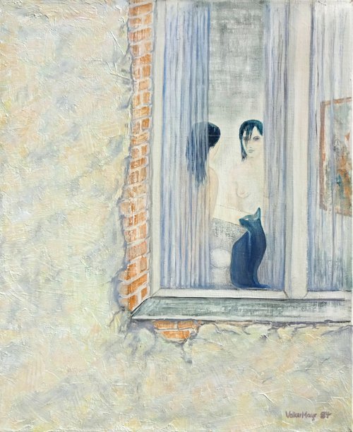 Blue Lady - Black Cat by Volker Mayr
