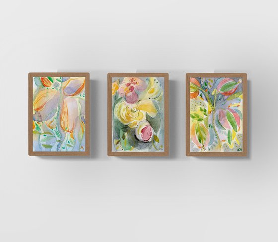 Flowers. Set of 3