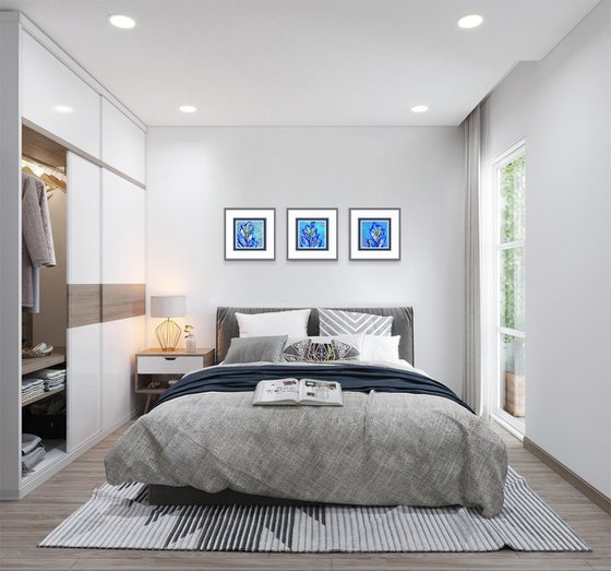 Blue Garden, set of 3