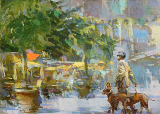 Original OIL PAINTING , LARGE PAINTING 80 X 110 sm,