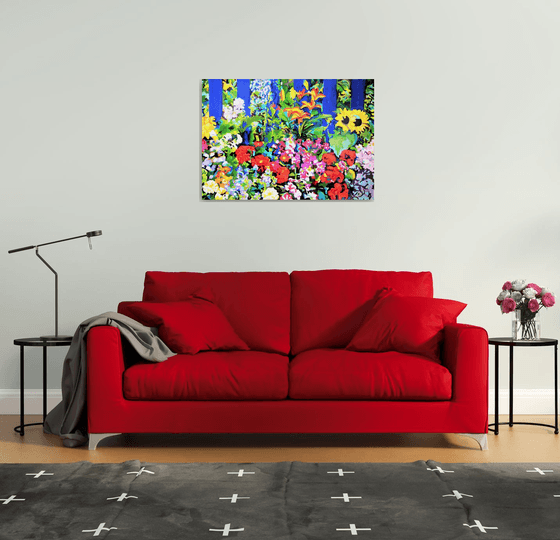 Summer Garden / 100 x 70 cm , large format painting on paper