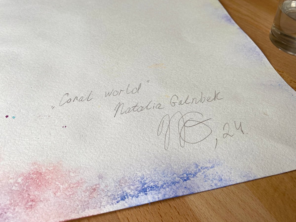 Impressionistic Landscape Watercolour By Natalia Galnbek, 19 X 14", Coral Reef, Original Artwork