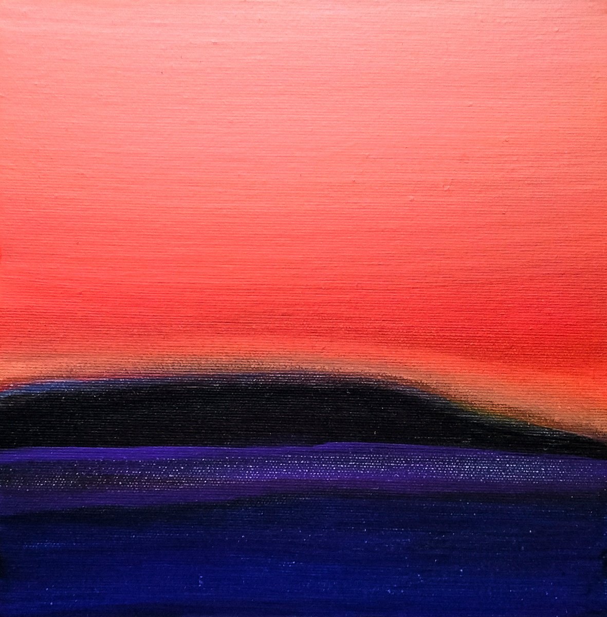 Abstract Landscape Acrylic Painting By Pier Maurizio Greco, 9 X 9", Mondi N. 15, Original Artwork