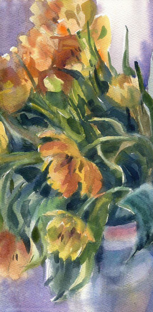 Bouquet of yellow tulips by SVITLANA LAGUTINA