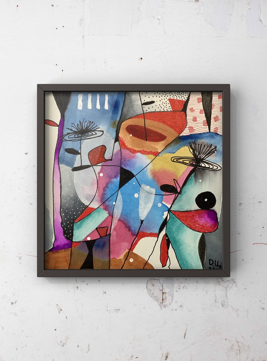 Untitled Abstract painting on paper by Ulugbek Doschanov