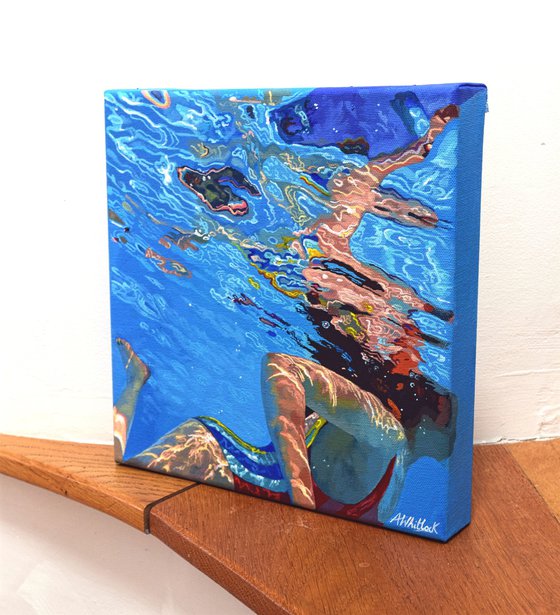 Underneath XLV - Miniature swimming painting