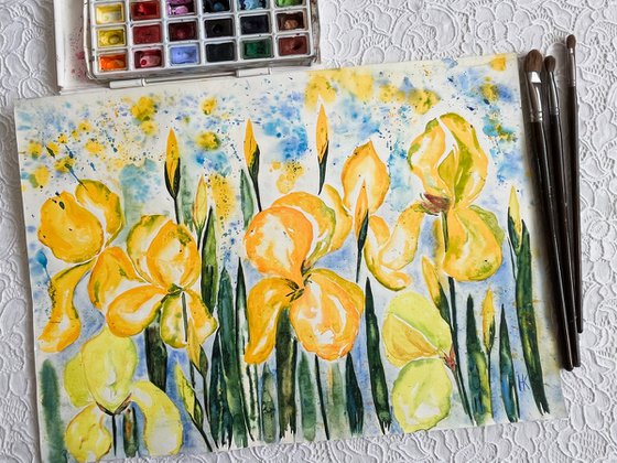 Irises Painting