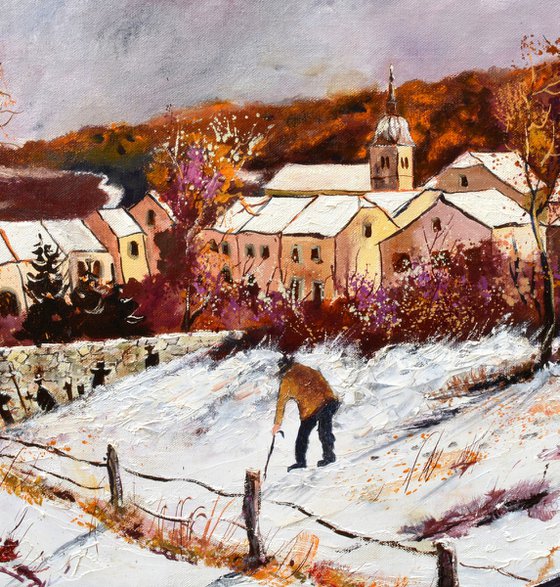 A village in my countryside   in winter