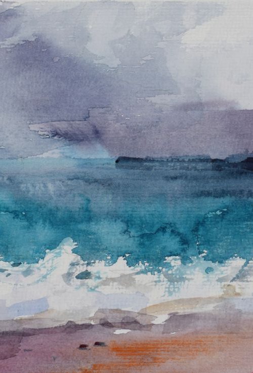 Stormy sea by Goran Žigolić Watercolors