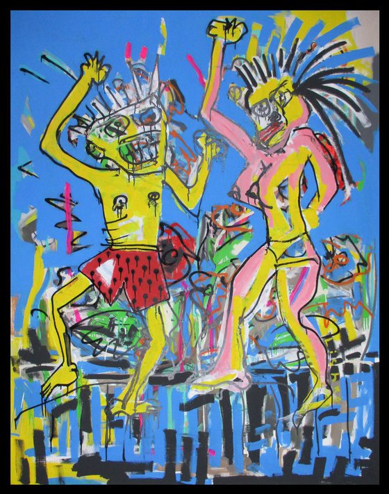 Dancers Large CANVAS 140 X 180 CM / 55,11 X 70,86 INCH ABSTRACT EXPRESSIONISM