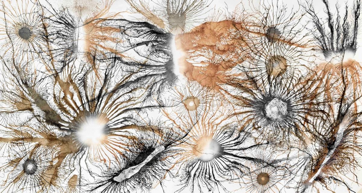 Abstract Acrylic Painting By Sumit Mehndiratta, 84 X 44", Exploflora Series No. 50, Original Artwork