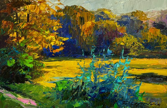 Autumn Evening River Bank