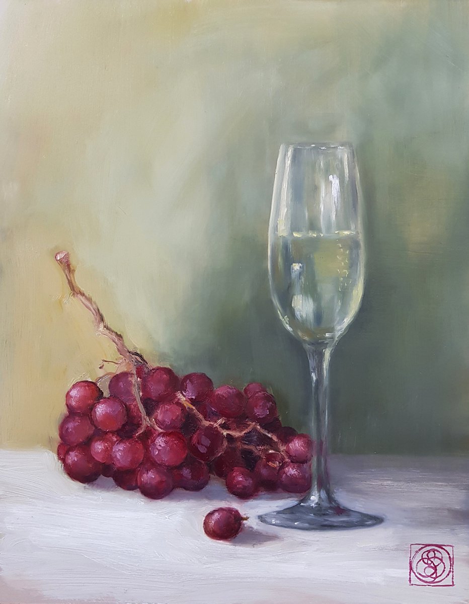 Champagne and Grapes by Katia Bellini